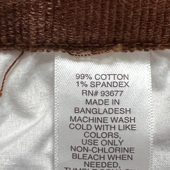 Mutual Weave Men's Brown Corduroy Relaxed Taper Stretch 5-Pocket Pants 36x32 NWT - Picture 6 of 10